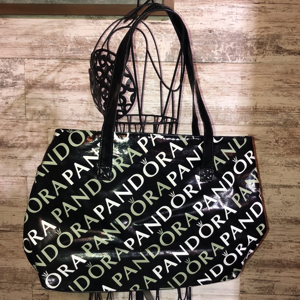 Pandora tote bag black white and gray travel bag purse grocery carrier clothing - Picture 3 of 12